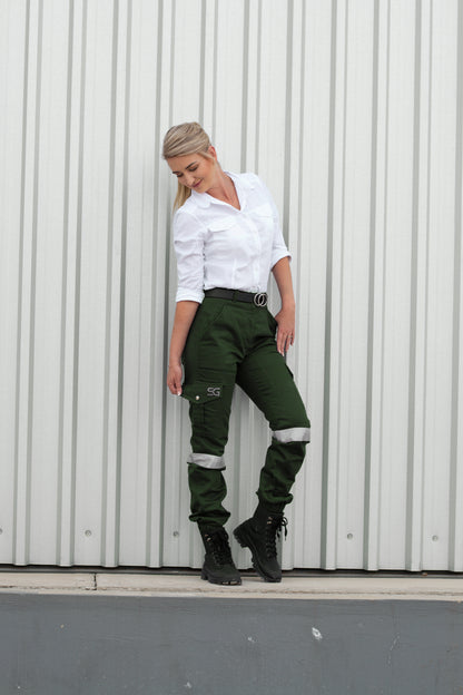 Olive Acid Resistant Pants Ladies