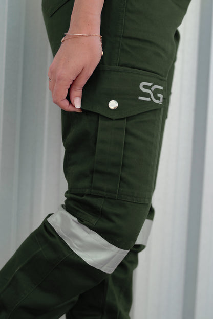 Olive Acid Resistant Pants Ladies